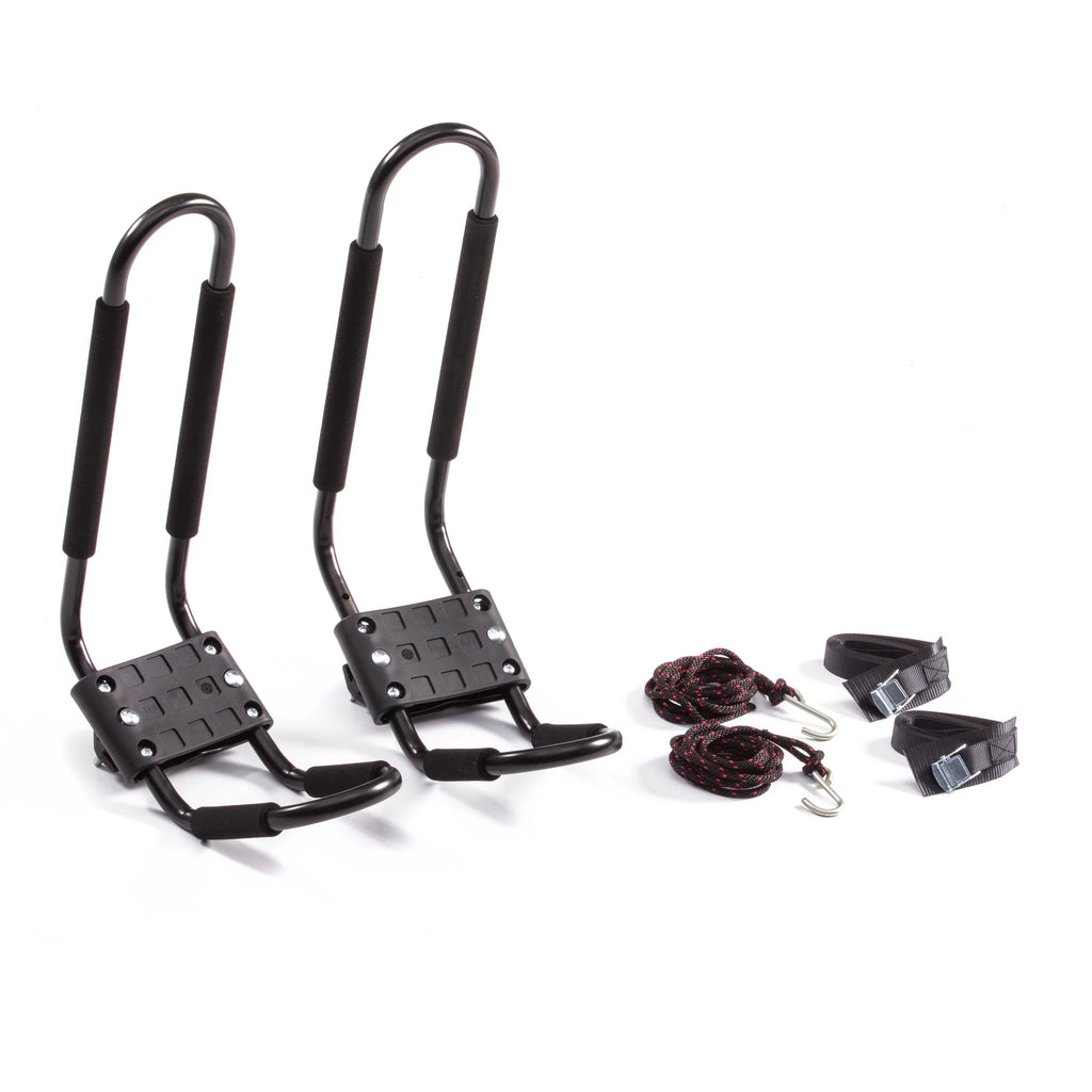 Black Roof-Mounted Kayak Carrier with Straps & Hardware C403