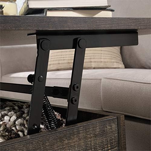 Wood and Metal Lift-Top Coffee Table in Carbon Oak/Black Q5698