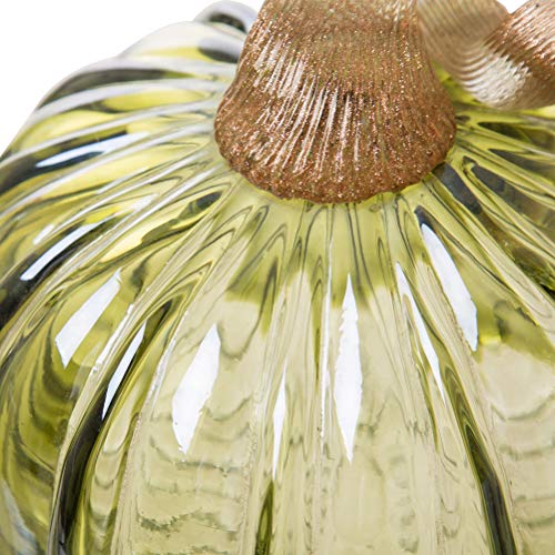 Set of 3 Multi Striped Glass Pumpkins C878224