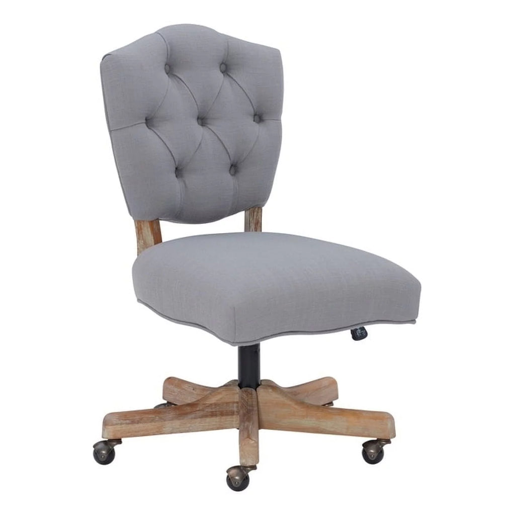 Gray Wood Upholstered Swivel Office Chair B747