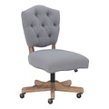 Gray Wood Upholstered Swivel Office Chair B747