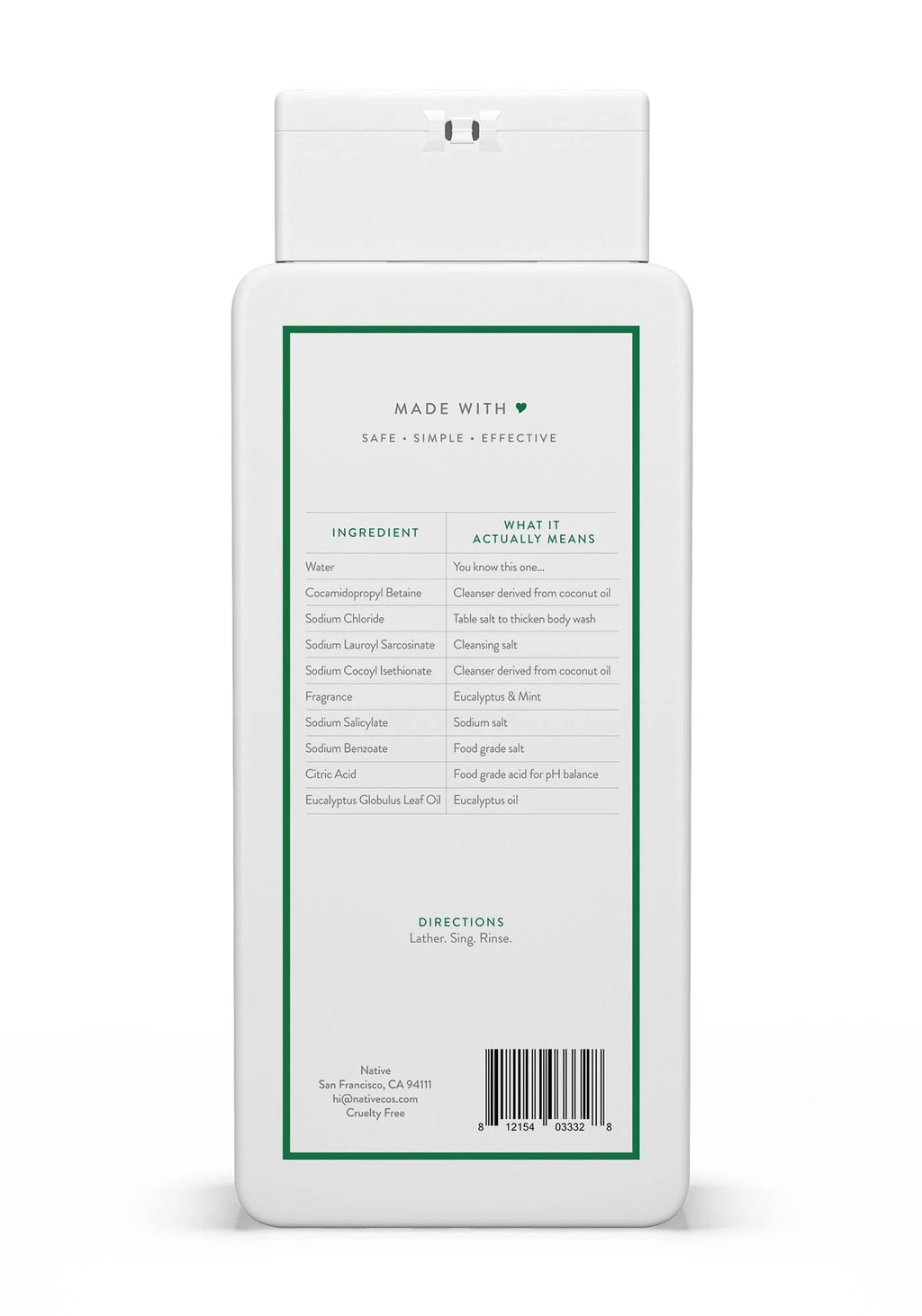 Sulfate Free Eucalyptus & Mint Body Wash 18 oz Z113657