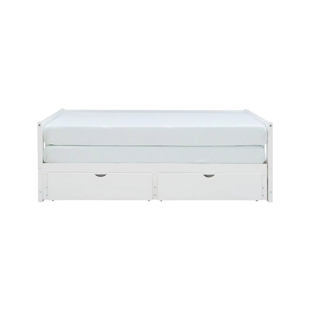 White Wood Storage Trundle Daybed U223