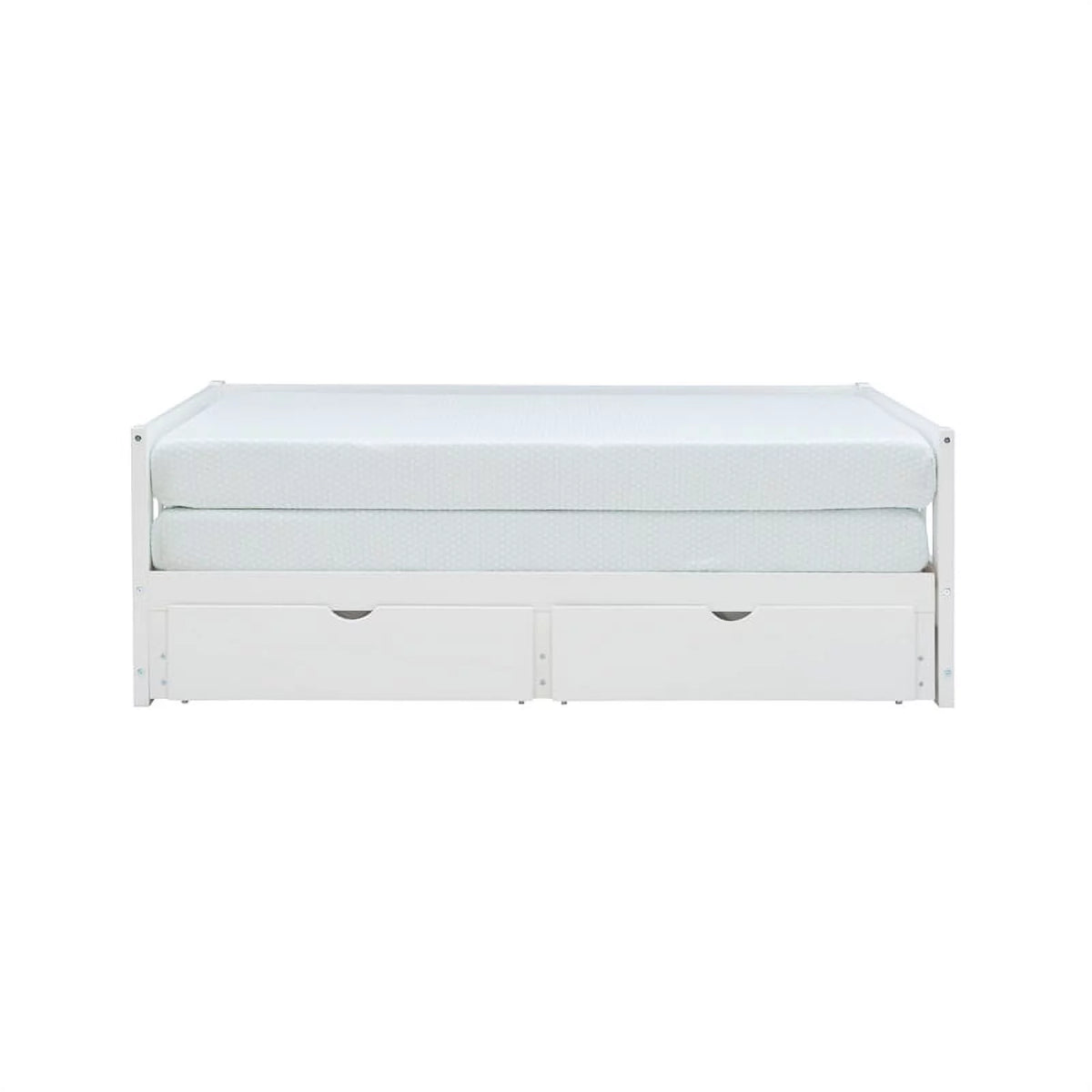 White Wood Storage Trundle Daybed U223