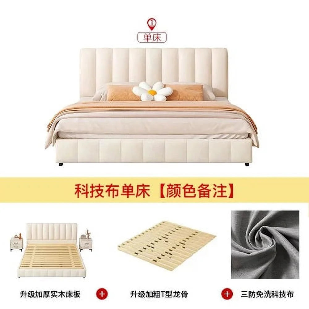 White Leather Storage Bed X4819