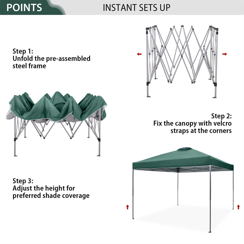 10x10ft Blue Pop-up Canopy Tent with Wheeled Bag J156475