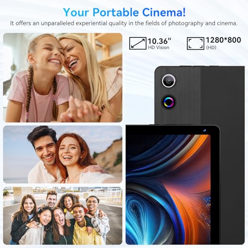 Black 10.36 inch Android 14 Tablet, 16GB RAM 128GB ROM, 8-Core HD Display, 5000mAh Battery, Dual Camera, 1TB Expandable U35744