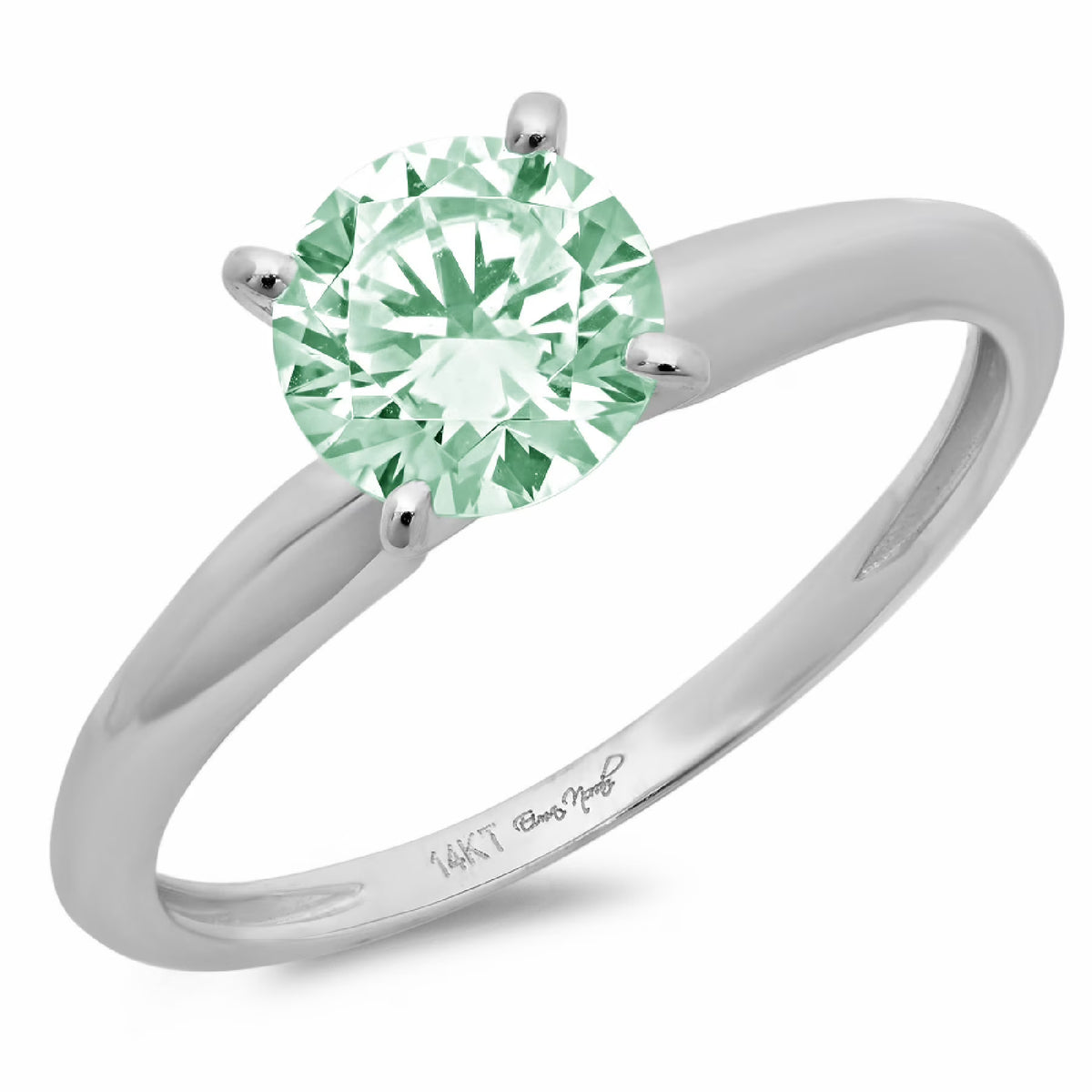 18k White Gold Solitaire Ring S554