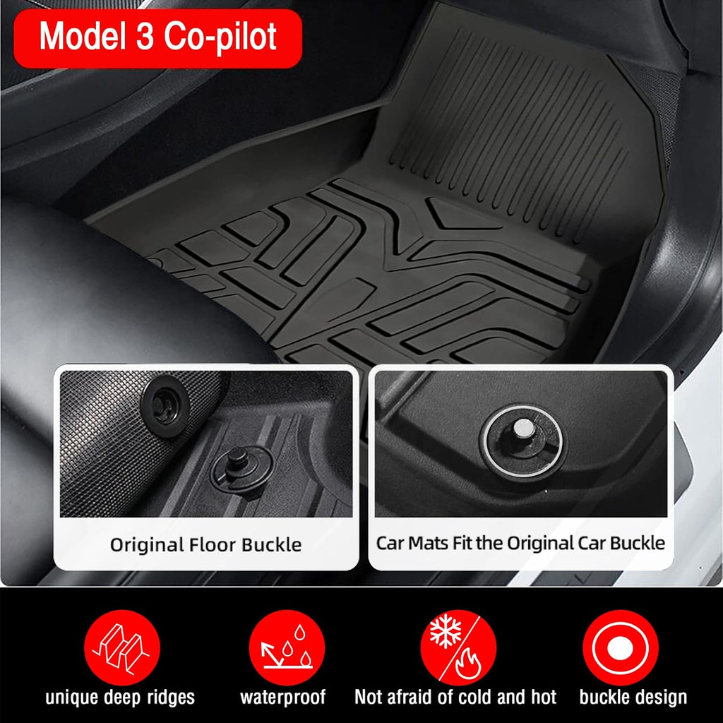 TPE All Weather Floor Liners for Tesla Model 3 T656375