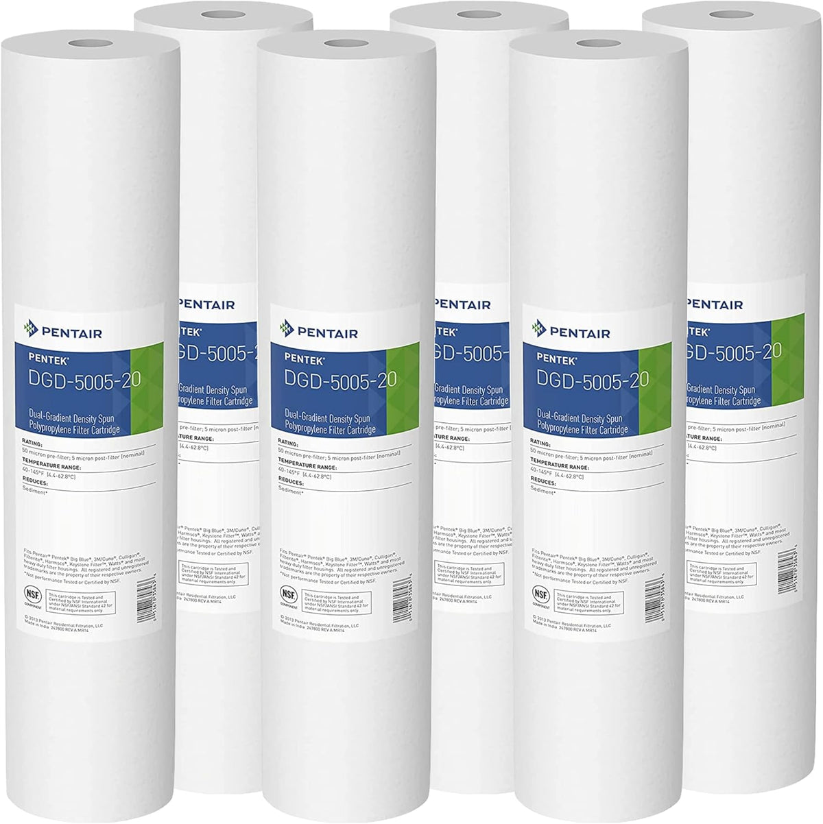 20-Inch 5 Micron Spun Polypropylene Sediment Water Filter, Pack of 6 G44718