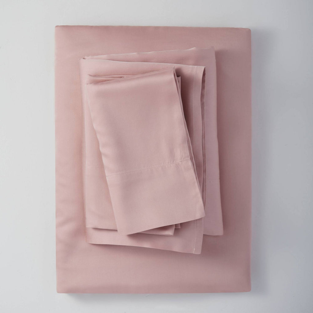 California King 400 Thread Count Washed Lyocell Solid Sheet Set Blush U971749