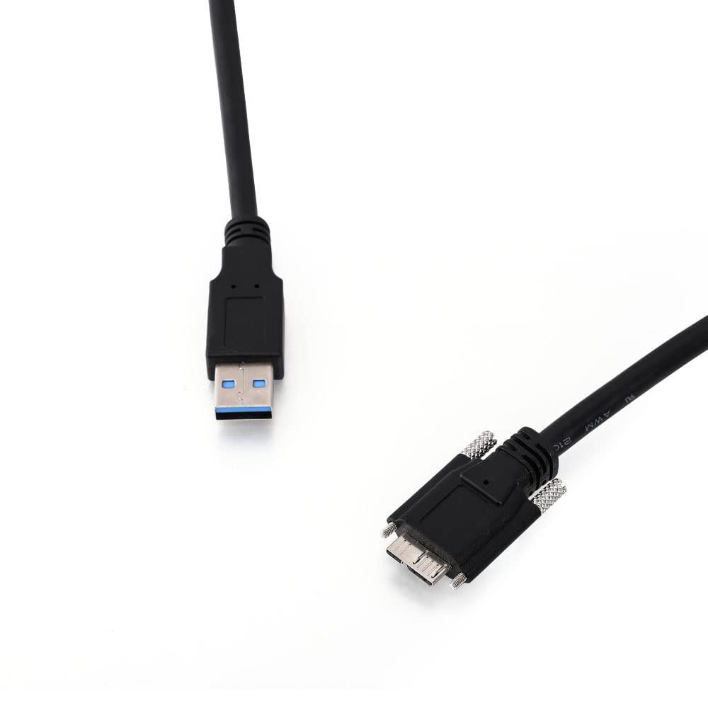 USB 3.0 Cable A/M to Micro B/M Dual Screw Locking 3M Pack of 2 F459