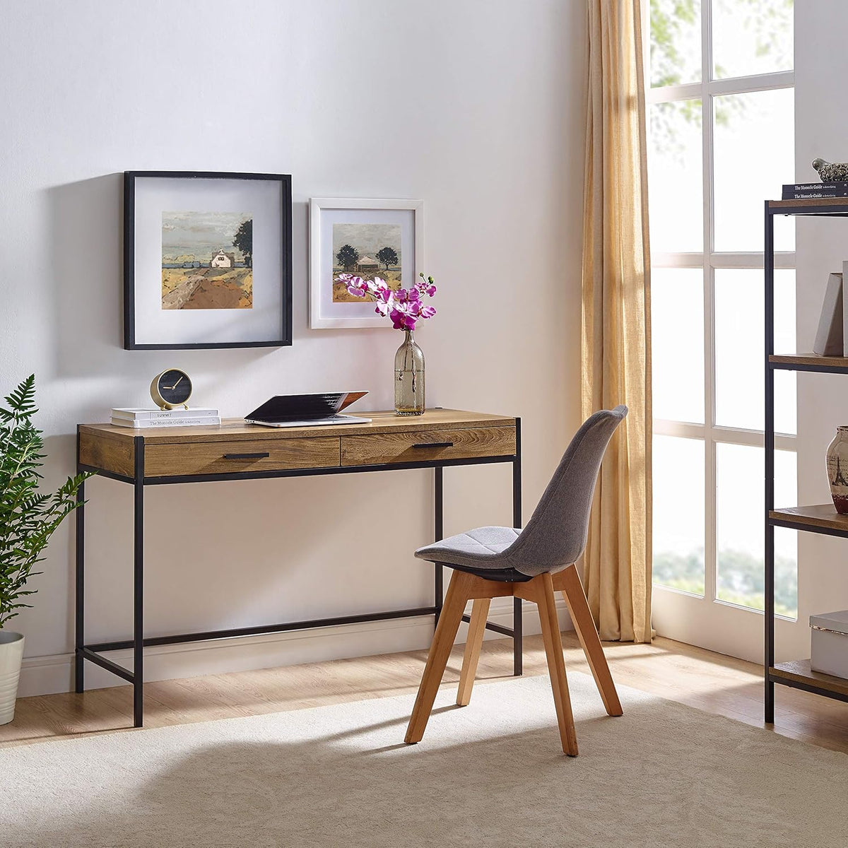 Brown Mahogany Writing Desk with 2 Drawers V59631