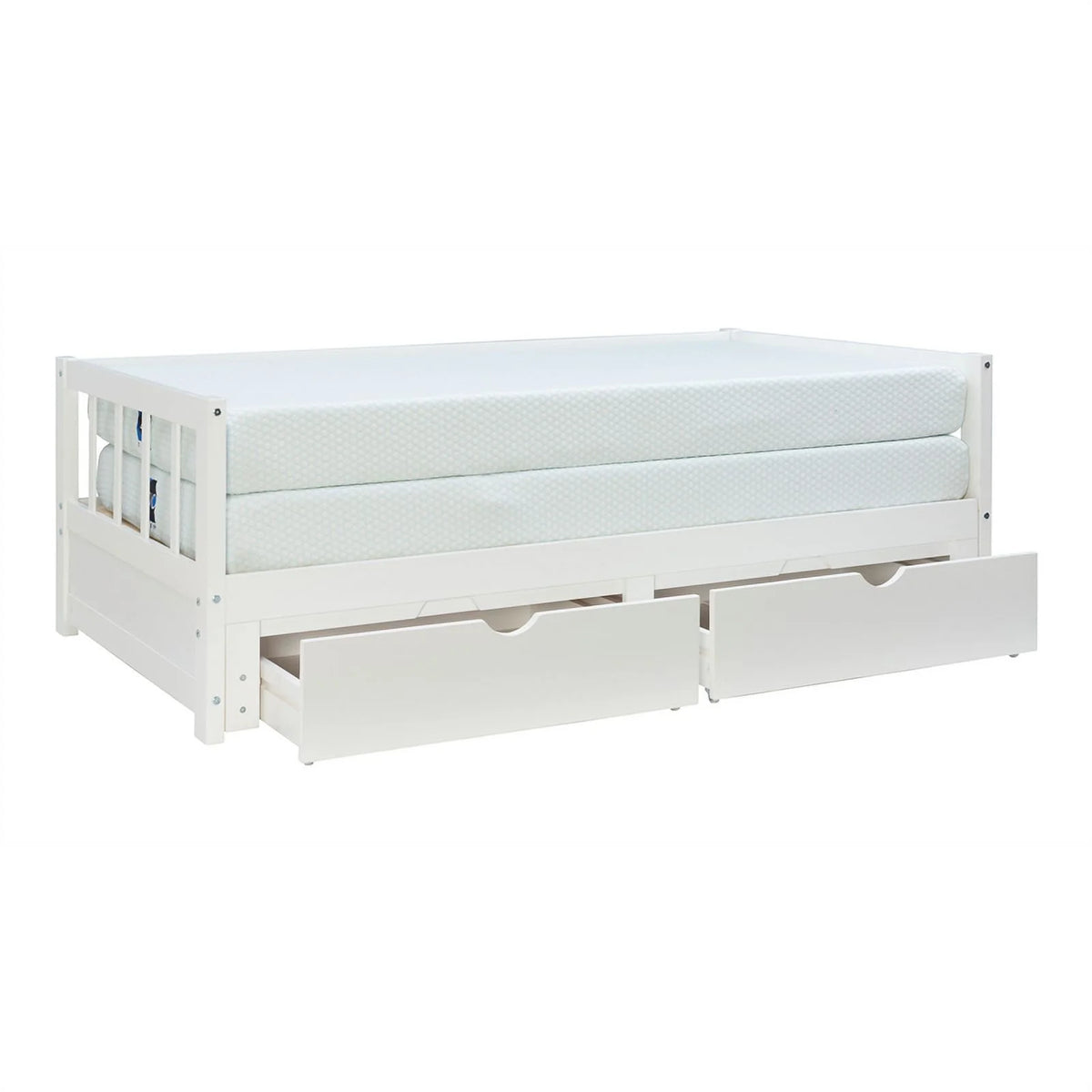 White Wood Storage Trundle Daybed U223