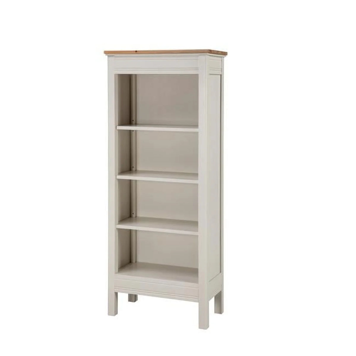 Tall Bookcase Ivory Natural Wood Top D938750