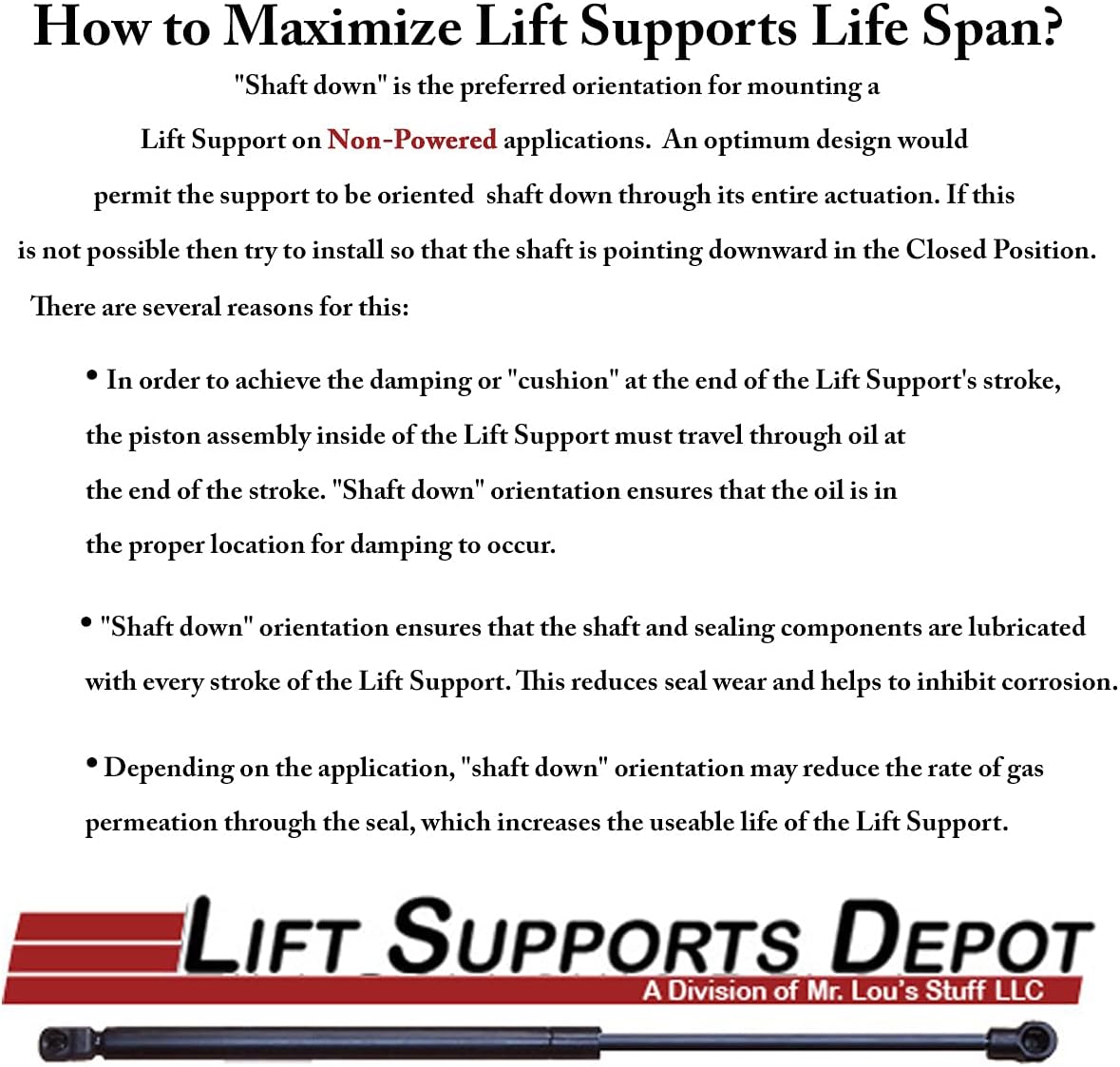 Qty (2) Liftgate Supports Pack of 2 R976