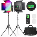 RGB LED Video Light with Wireless Remote, 2 Packs H1724