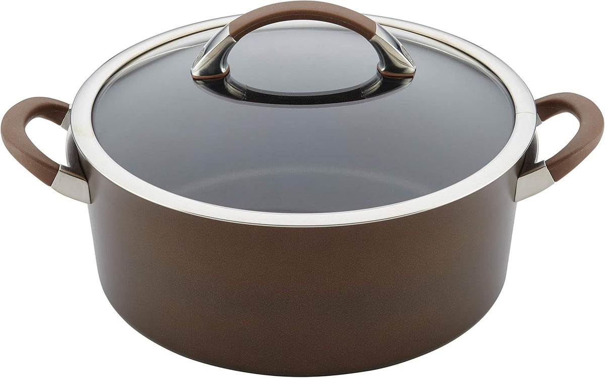 Hard Anodized Nonstick Casserole Dish with Lid - 7 Quart, Chocolate K919958