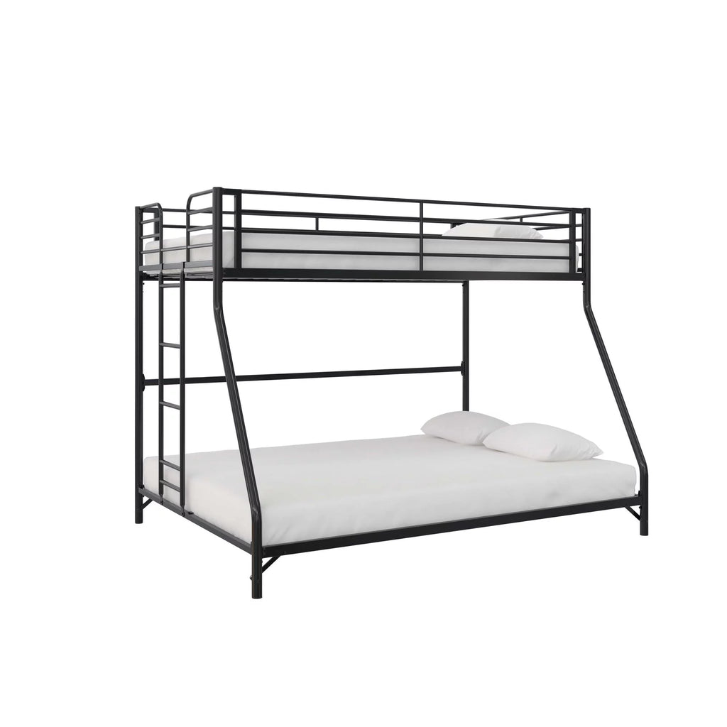 Black Twin-over-Full Metal Bunk Bed J658