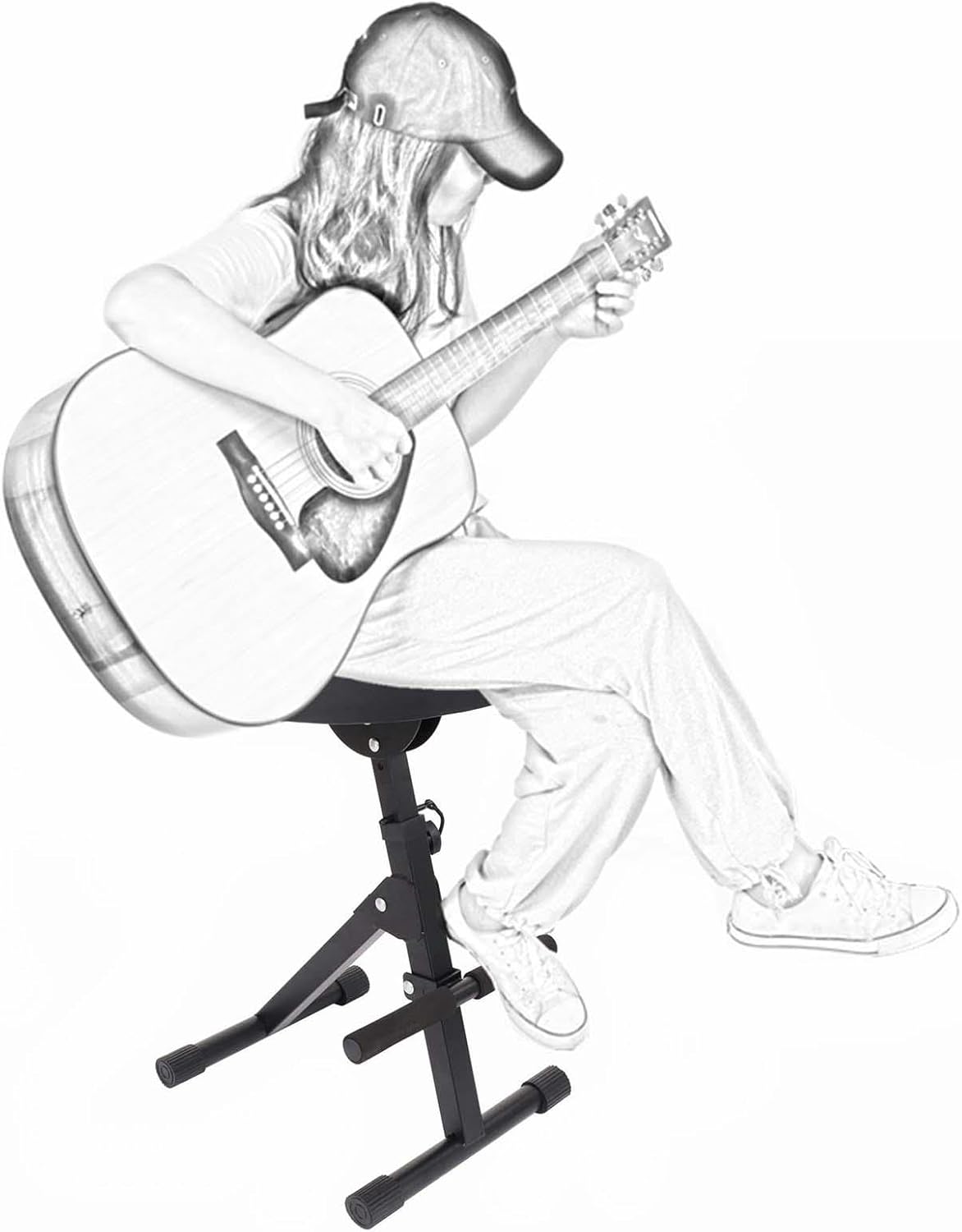 Folding Heavy Duty Round Guitar Stool O800