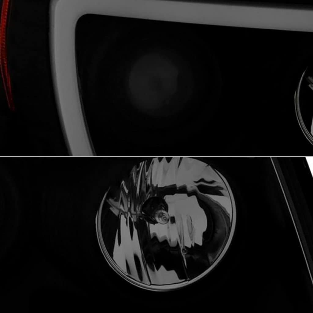 Black Smoke Headlights Pair with Light Bar DRL G2305
