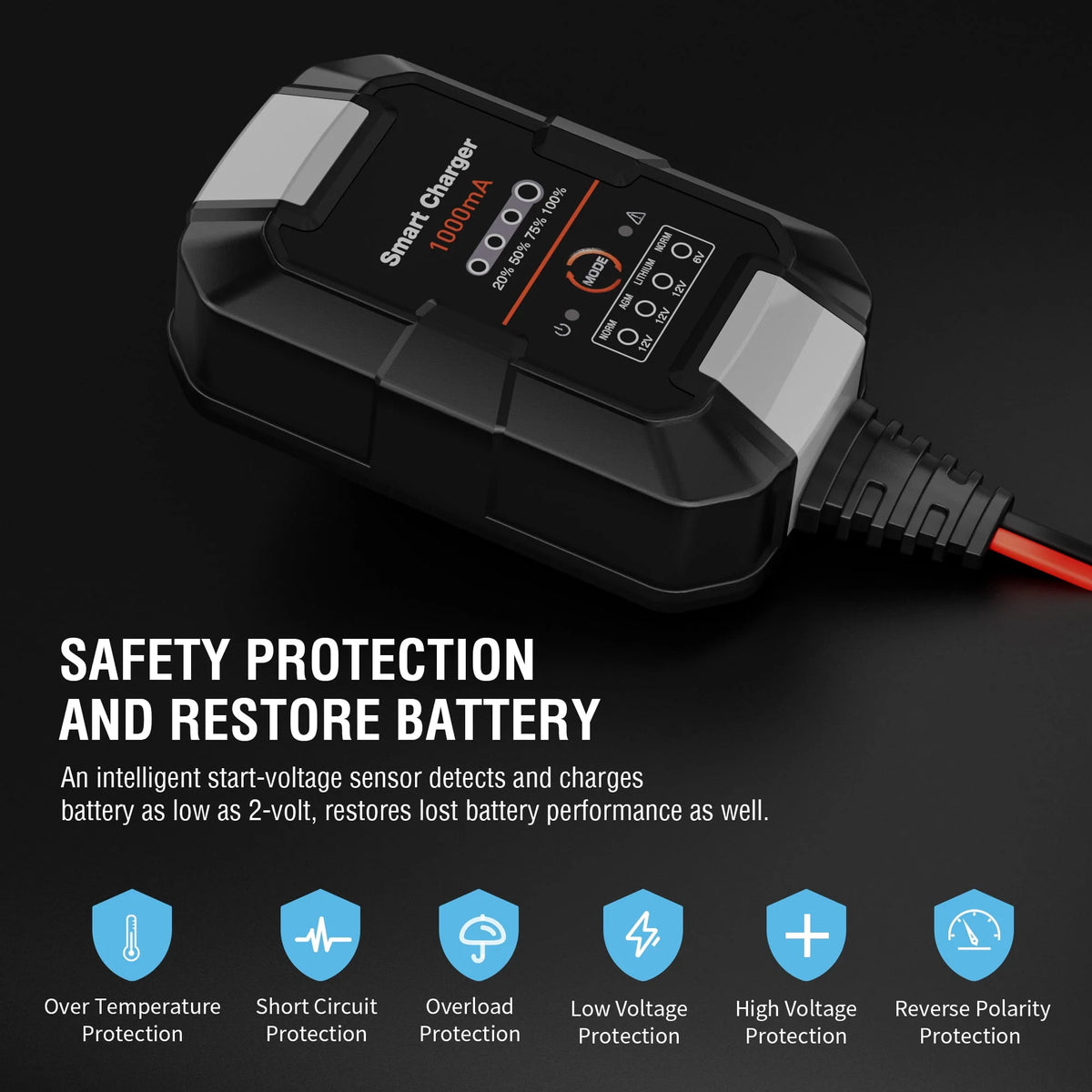6V/12V 1A Trickle Charger Battery Maintainer I297
