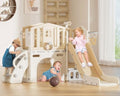 Blue 8 in 1 Toddler Slide with Basketball Hoop and Ball W198