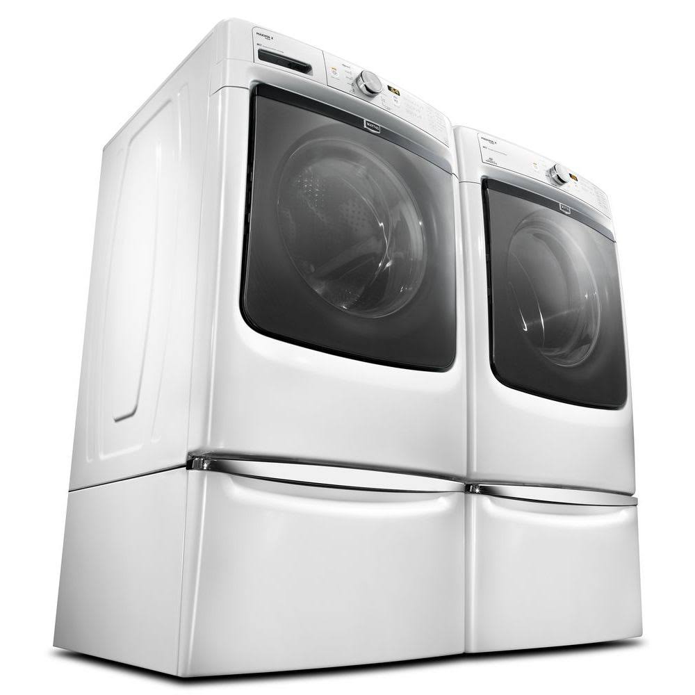 White Laundry Pedestal with Storage Drawer K2926