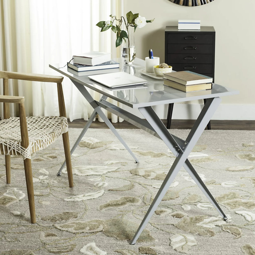Grey Cross Leg Writing Desk M321