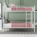 Twin Over Twin Metal Bunk Bed with Ladder and Guardrails Z8126