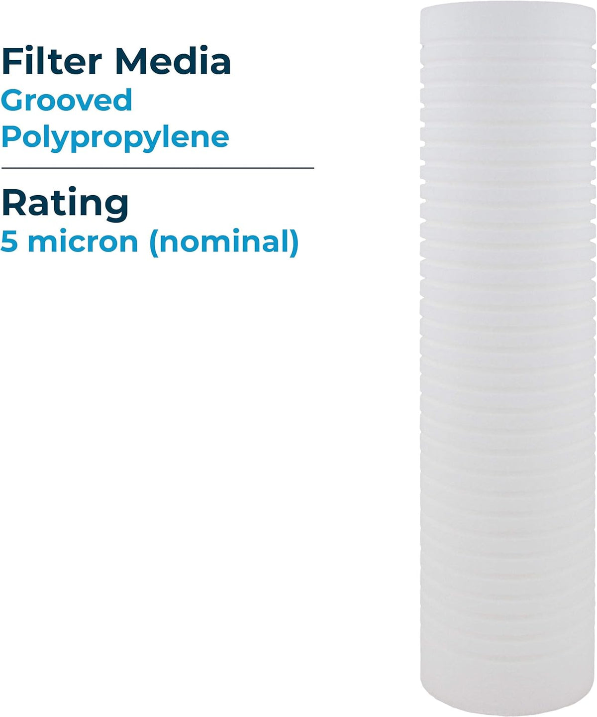 10x2.5 Grooved Polypropylene 5 Micron Sediment Filter (24 Pack) O50830