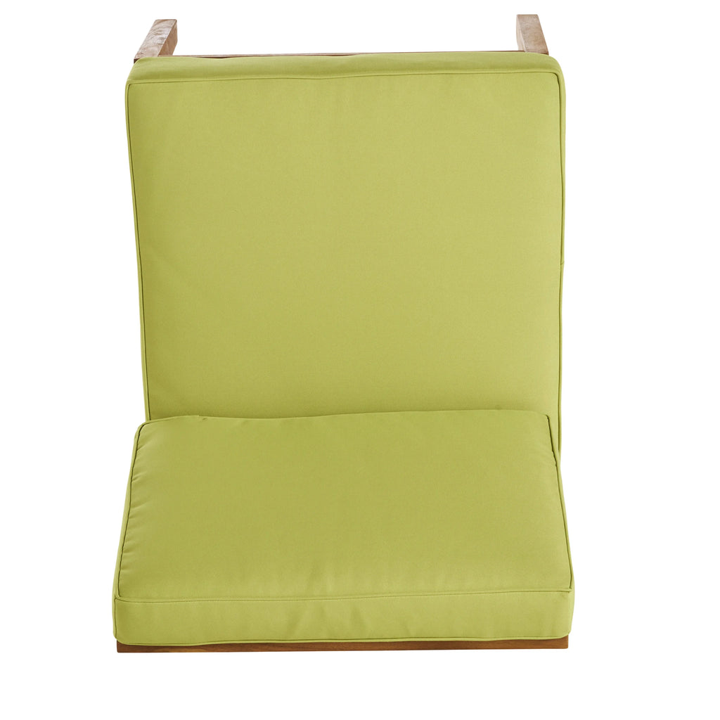Teak and Green Acacia Wood 6 Seater Sectional Sofa and Club Chair Chat Set with Cushions V53352
