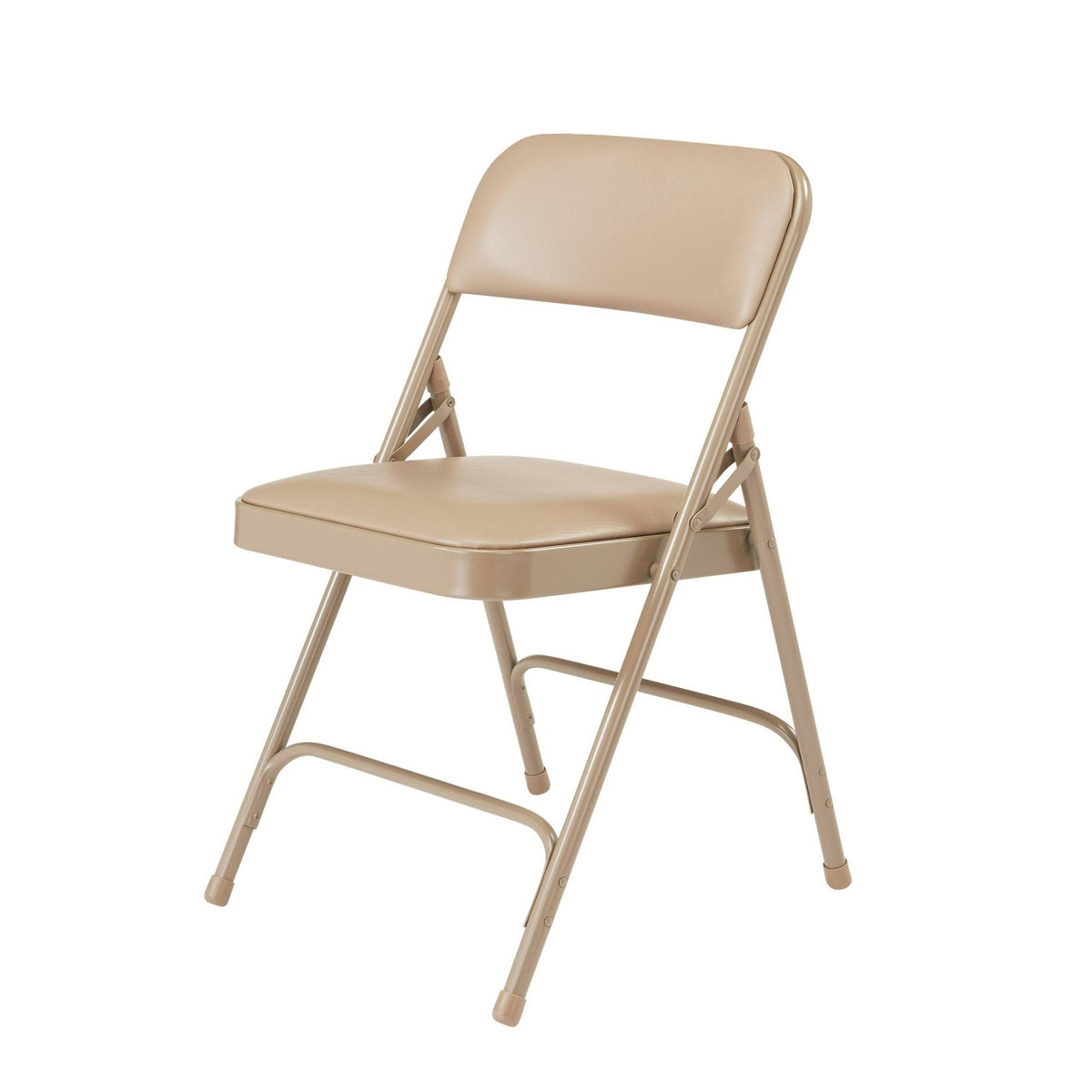 Beige Vinyl Padded Folding Chairs Set of 4 E329146