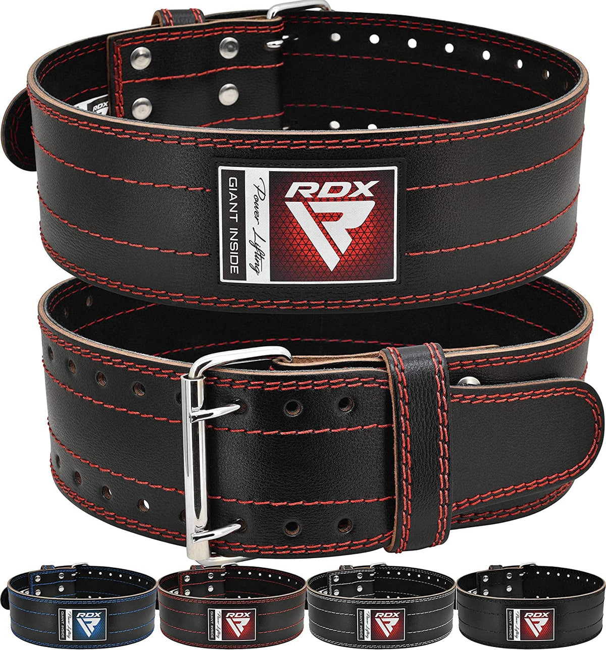 6mm Leather Weight Lifting Belt Black M C32705