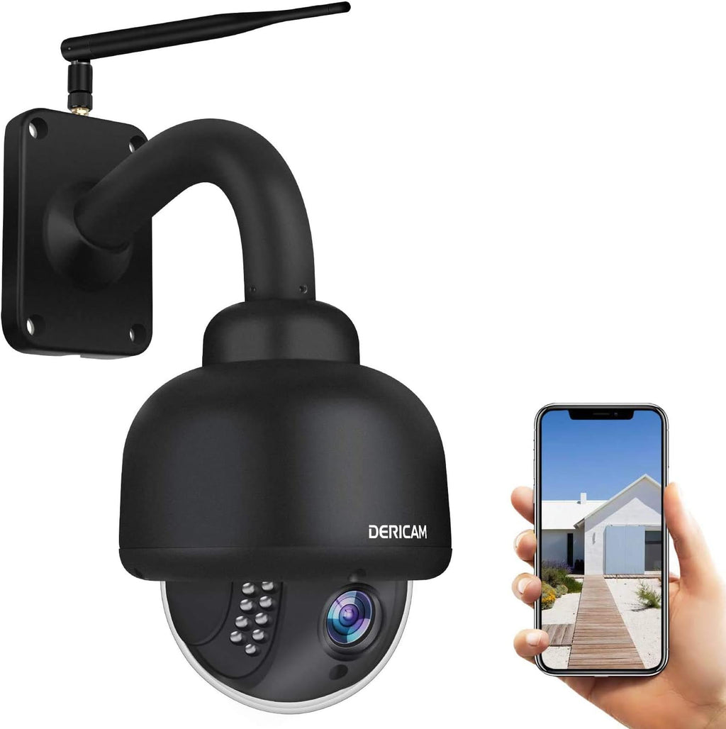 Black PTZ WiFi IP Security Camera with 4X Optical Zoom and Night Vision M863839
