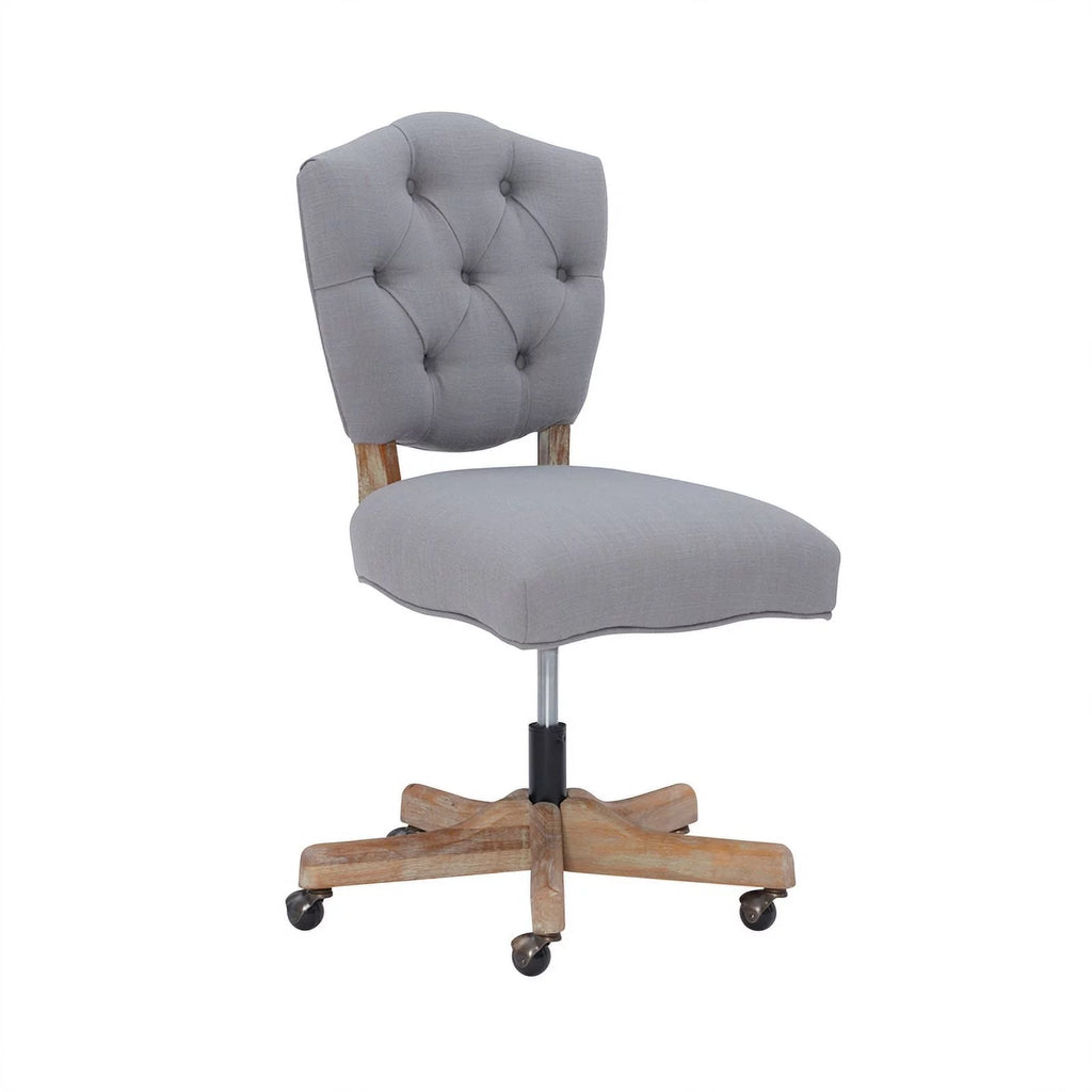 Gray Wood Upholstered Swivel Office Chair B747