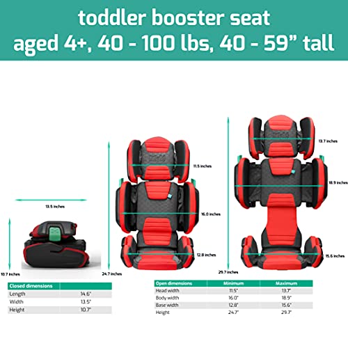 Slate Grey Foldable Highback Booster Car Seat L599