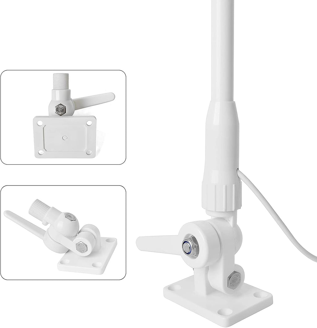 White 43inches 3dBi Marine Boat Fiberglass Antenna Pack of 2 G776653