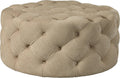 Beige Round Tufted Ottoman N6565