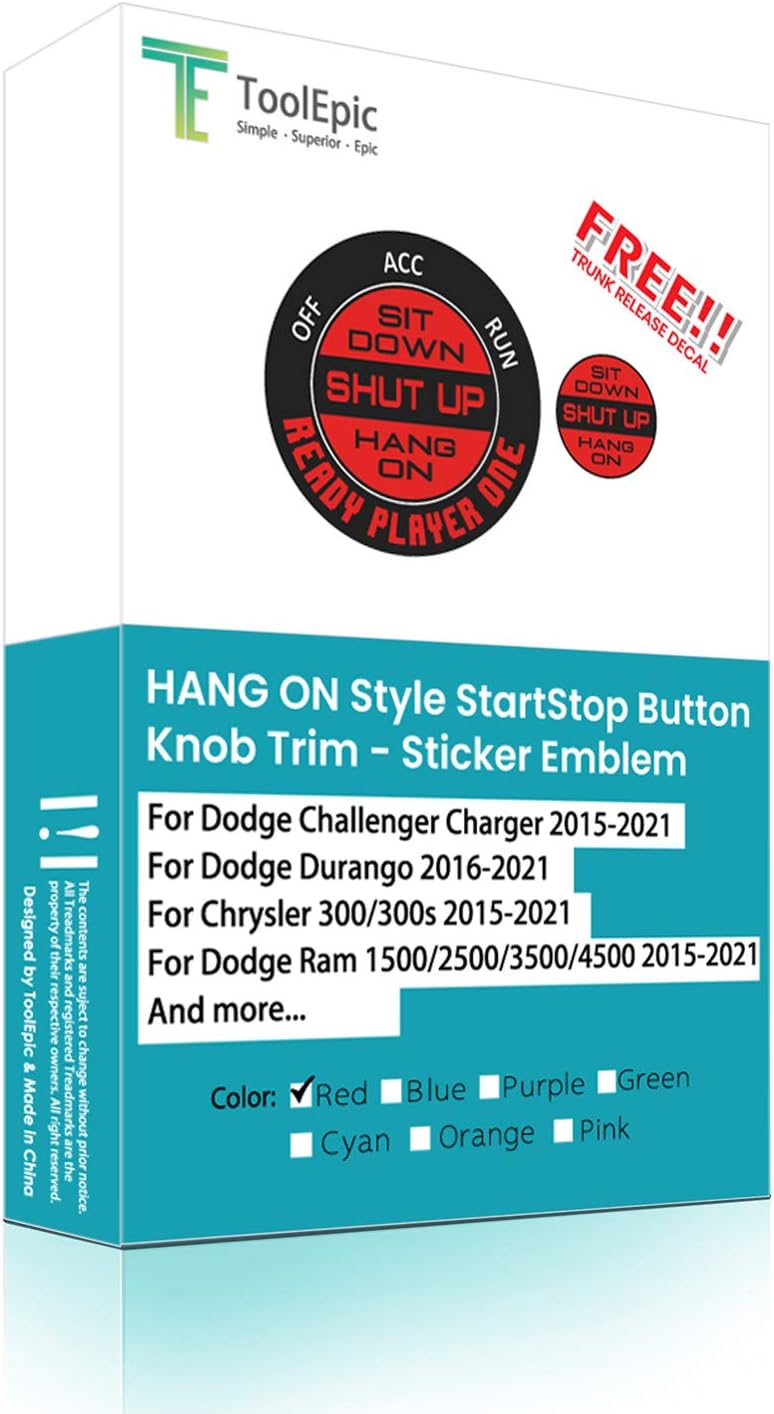 Engine Start Stop Button Overlay Ruby Red Sticker Emblem H699