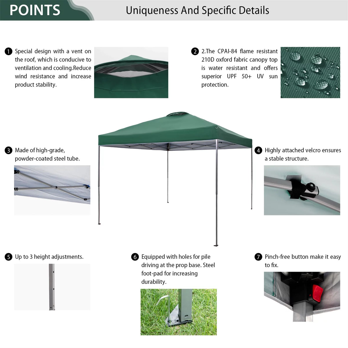 10x10ft Blue Pop-up Canopy Tent with Wheeled Bag J156475