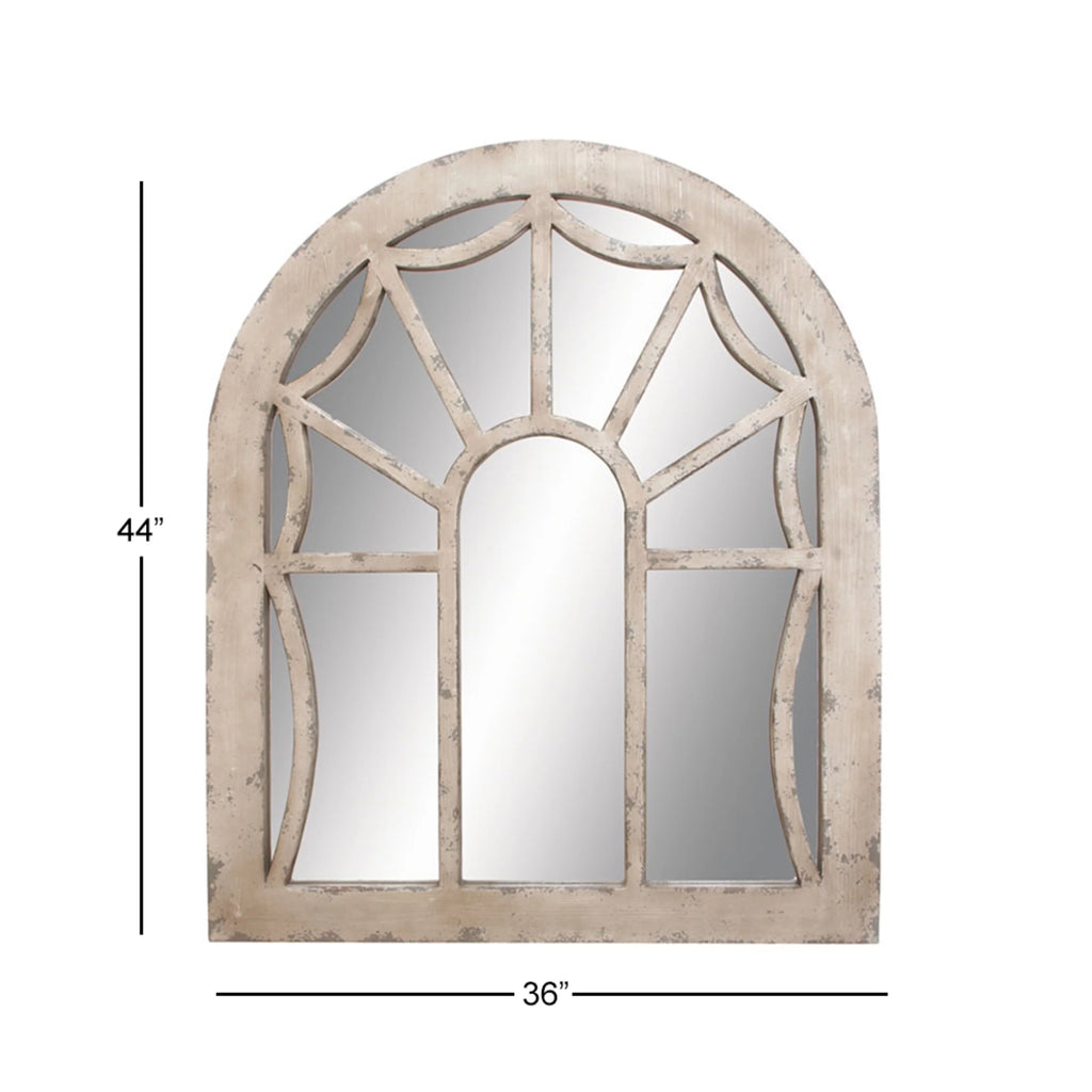 36" x 44" Cream Arched Top Wall Mirror U40899