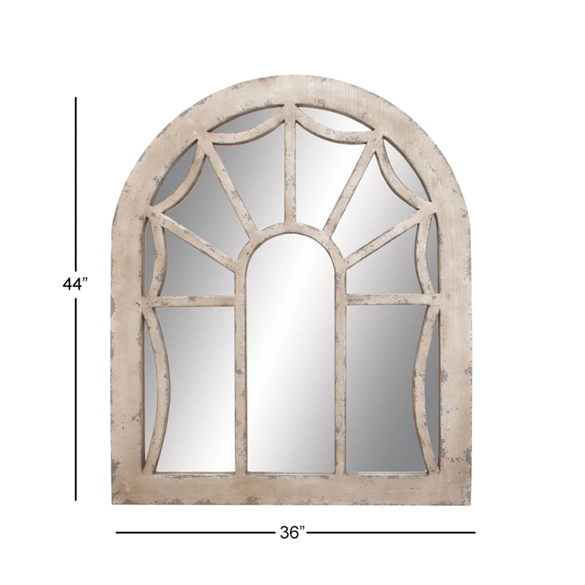 36" x 44" Cream Arched Top Wall Mirror U40899