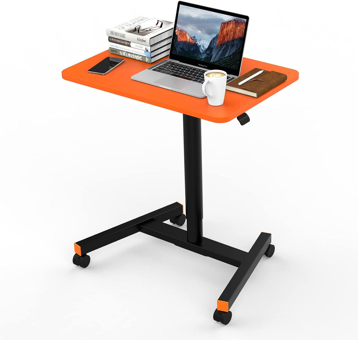 Adjustable Rolling Laptop Desk Cart with Wheels N76924