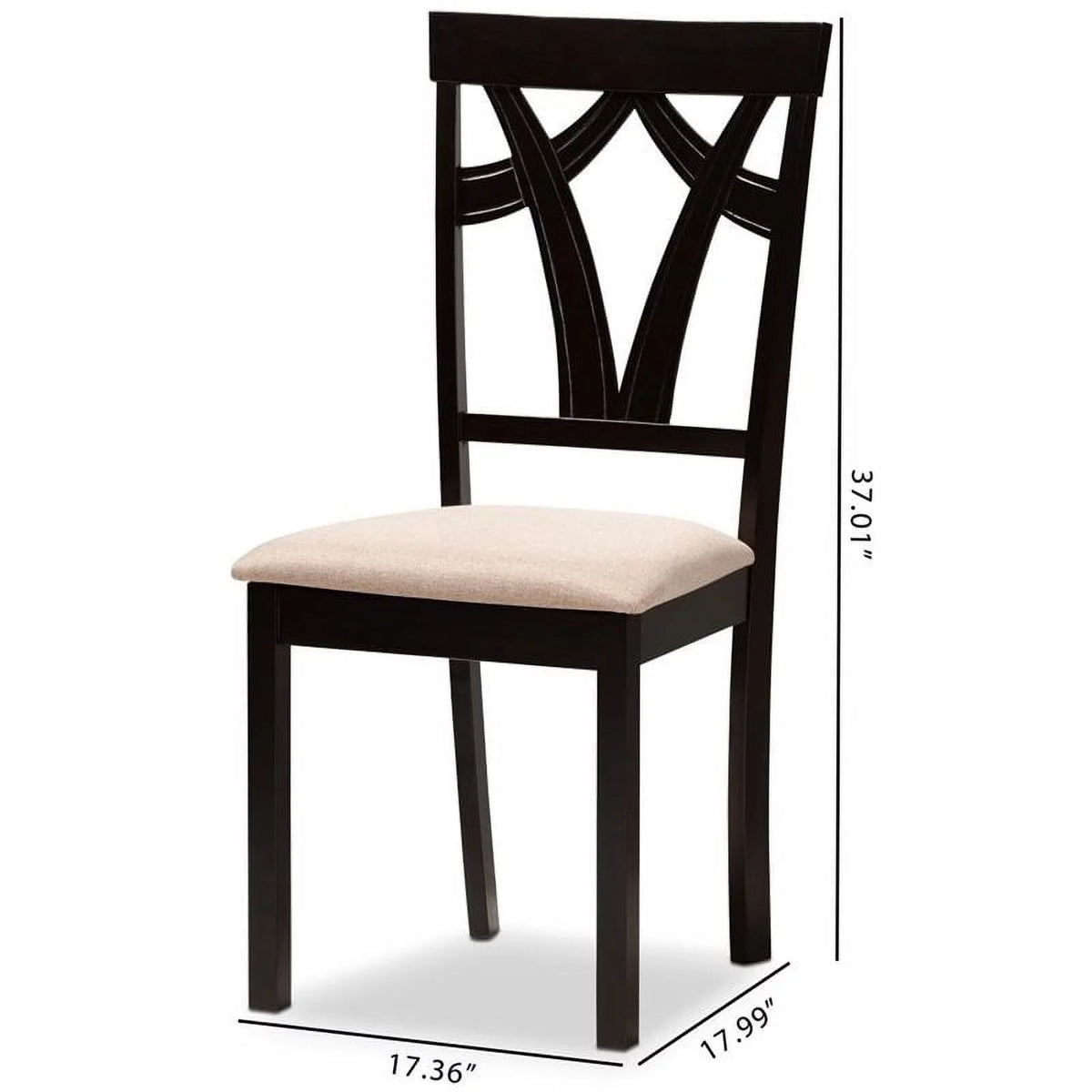 Brown Fabric Dining Side Chair Set of 2 R4315