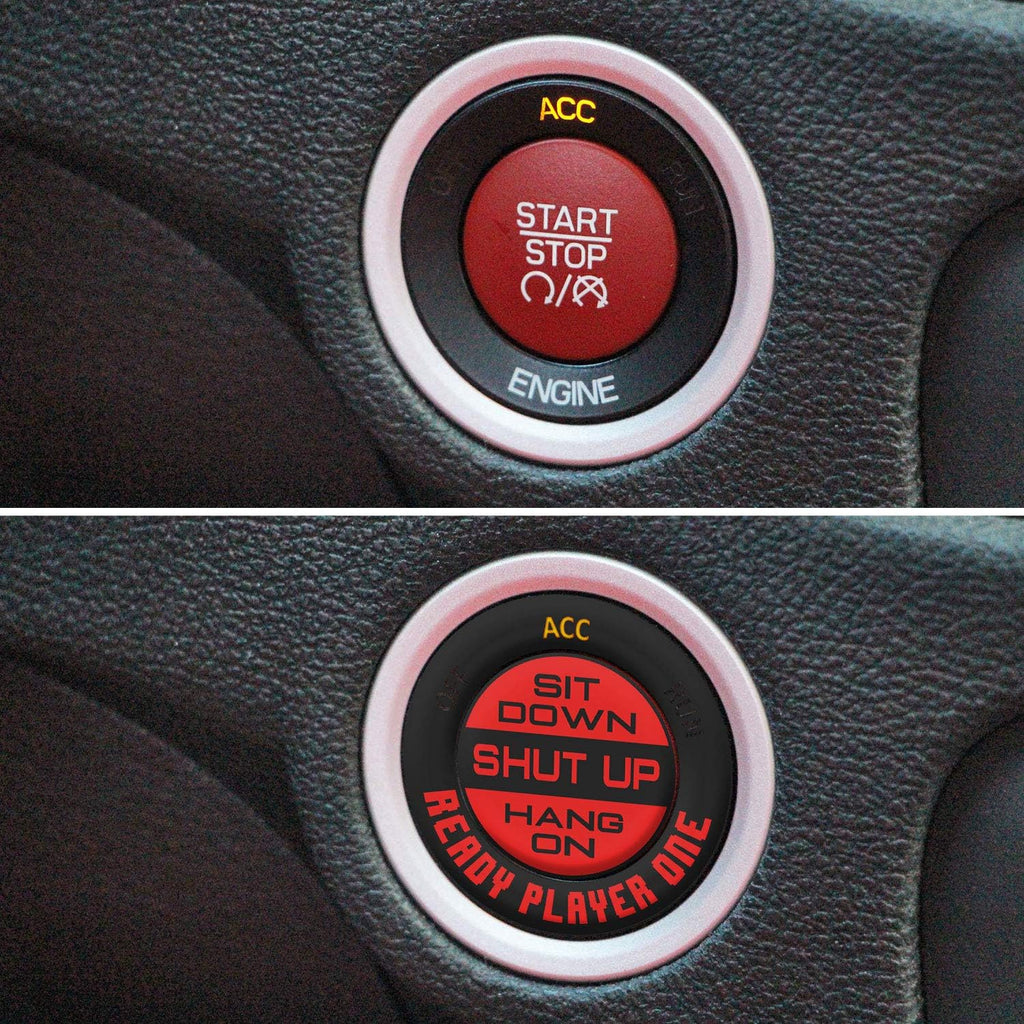 Engine Start Stop Button Overlay Ruby Red Sticker Emblem H699