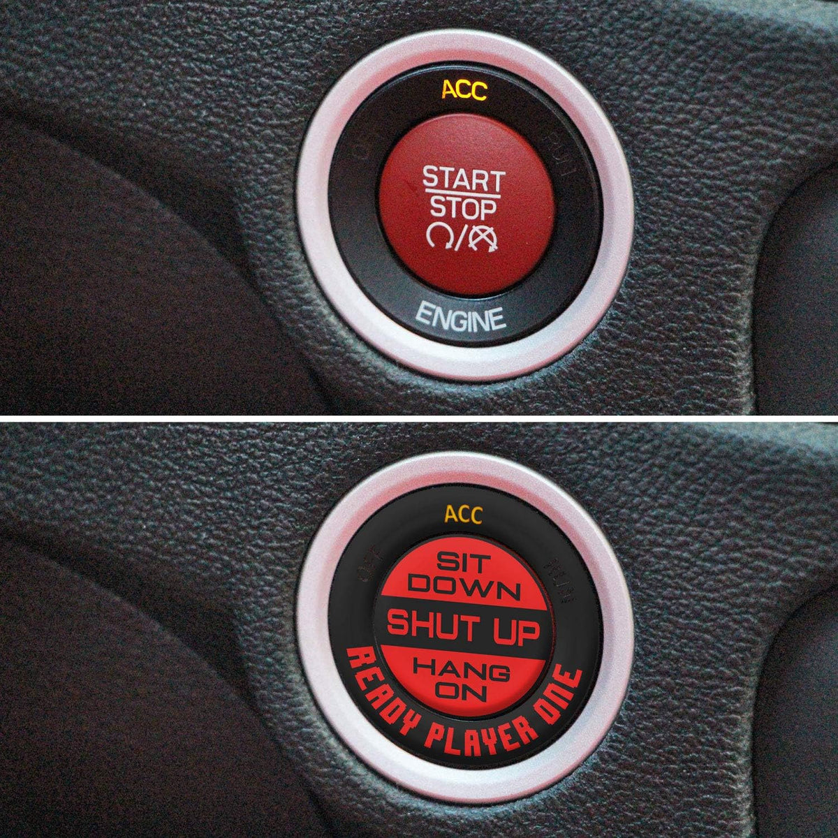 Engine Start Stop Button Overlay Ruby Red Sticker Emblem H699