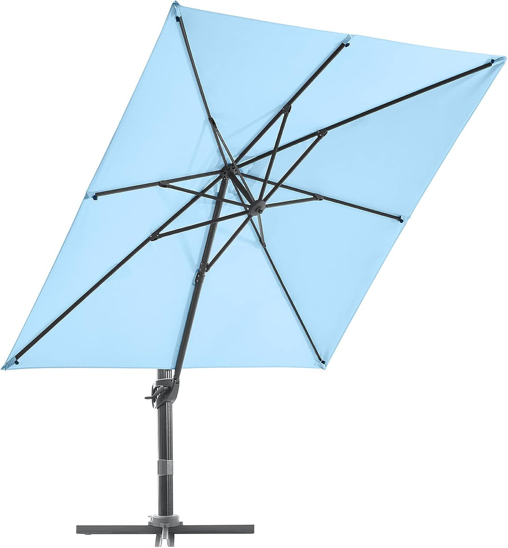 Beige 9x9 FT Square Cantilever Aluminum Outdoor Umbrella Z89400