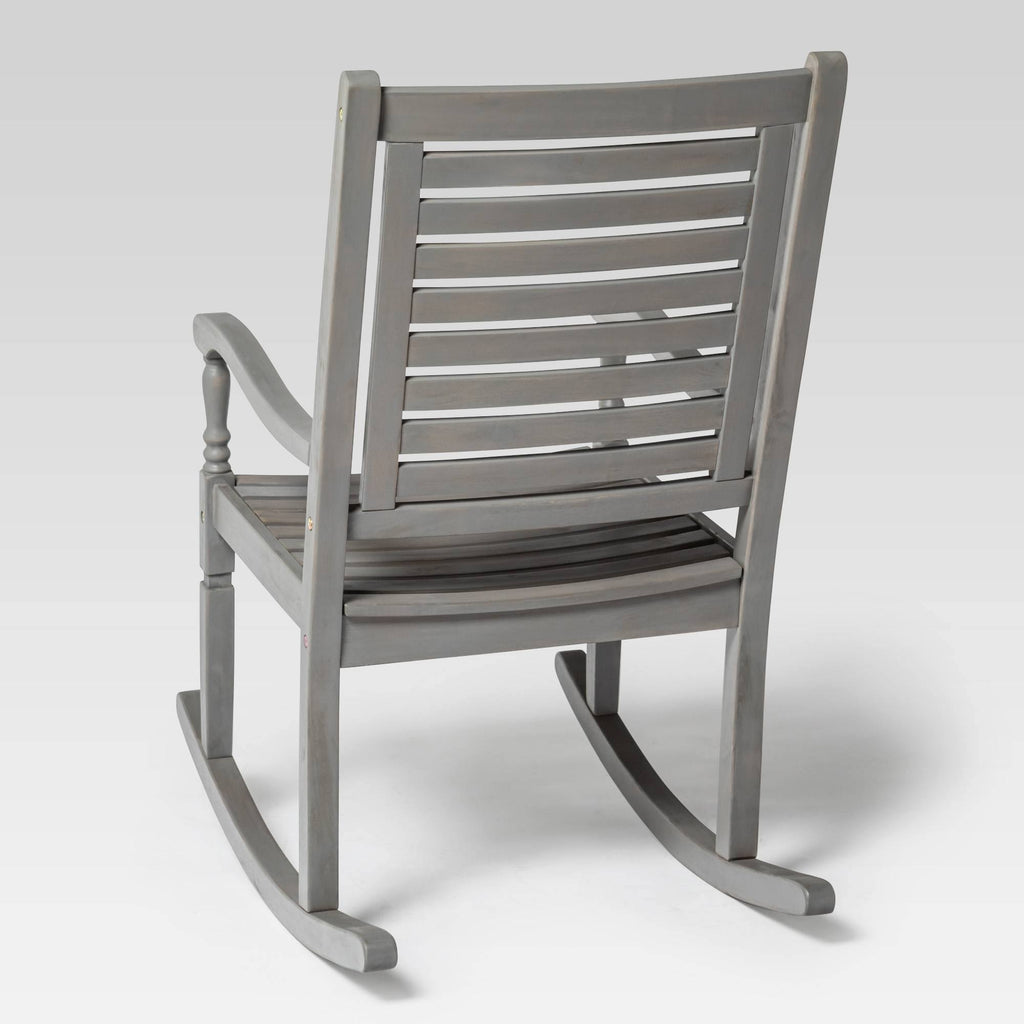 Gray Wash Acacia Wood Outdoor Rocking Chair W4303