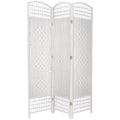 White 3 Panel Fiber Weave Room Divider O453776